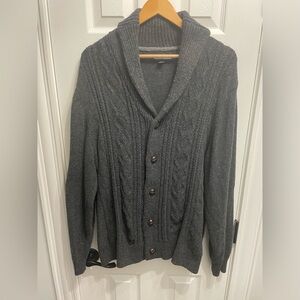 Tricots St Raphael Men’s Gray Cardigan Sweater Shawl Collar Grandpa Academia XL